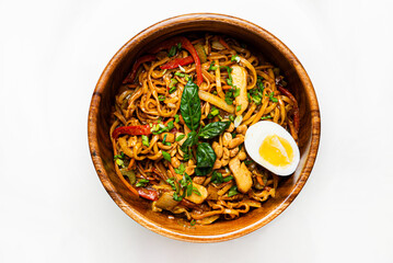 noodle with chicken and egg