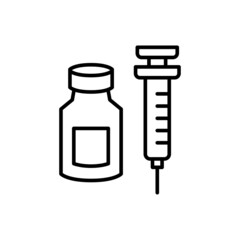 coronavirus vaccine icon vector line style