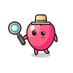 heart symbol detective character is analyzing a case