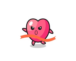 cute heart symbol illustration is reaching the finish