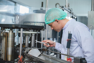 automatic food mechanical production, modern machine technology for manufacturing factory industry plant, automation equipment line for business industrial work, engineering process