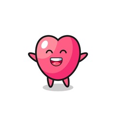 happy baby heart symbol cartoon character
