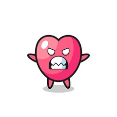 wrathful expression of the heart symbol mascot character