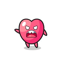 cute heart symbol cartoon in a very angry pose