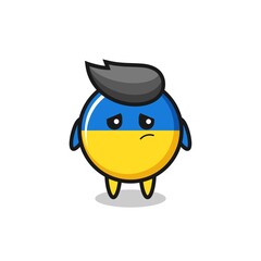 Fototapeta premium the lazy gesture of ukraine flag badge cartoon character