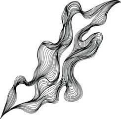 Black and white illustration of abstract composition