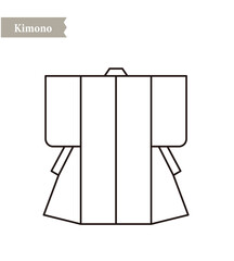 Outlined Kimono costume icon vector illustration