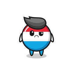 Obraz premium the mascot of the luxembourg flag badge with sceptical face