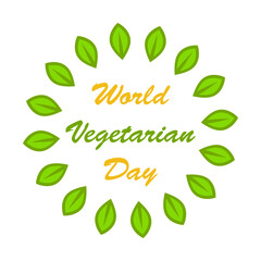 world vegeratian day illustration. logo design concept
