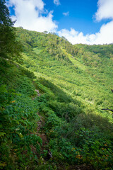 新潟県糸魚川市、妙高市にある火打山、妙高山の登山をしている風景 Scenery of climbing Mount Hiuchi and Mount Myoko in Itoigawa and Myoko City, Niigata Prefecture.