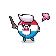 Obraz premium cute luxembourg flag badge grandpa is getting angry
