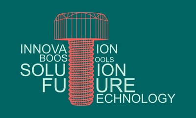 Abstract silhouette of bolt with words cloud