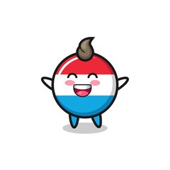 happy baby luxembourg flag badge cartoon character