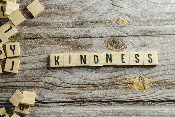 Kindness Word Written In Wooden Cube