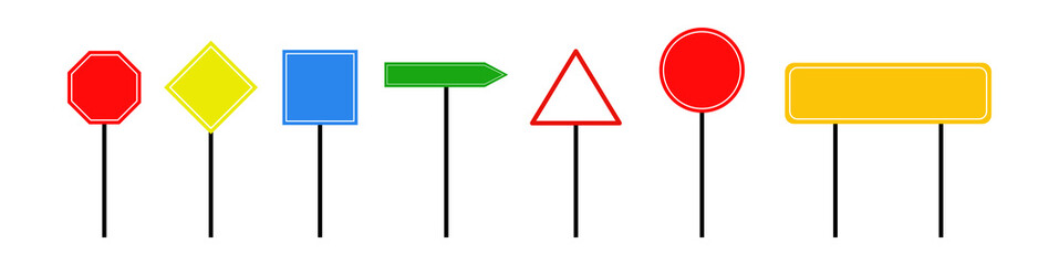 Set of empty road signs - vector illustration.