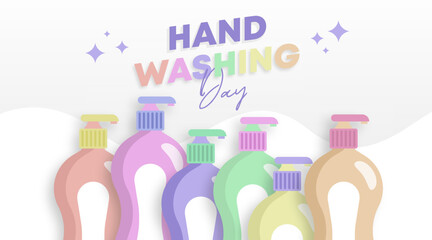 Global handwashing day background illustration vector - obrazy, fototapety, plakaty