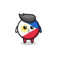 Obraz premium the bored expression of cute philippines flag badge characters