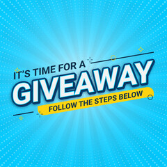 Giveaway concept for social media post with 3d lettering design