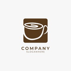 line art negative space coffee logo icon perfect for coffee shop and restaurant