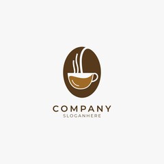 negative space coffee bean logo icon perfect for coffee shop and restaurant
