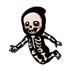 Obraz na płótnie Canvas Cute halloween skeleton cartoon posing