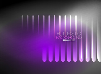 Bright neon color techno abstract background, shiny glowing neon lines in the dark background