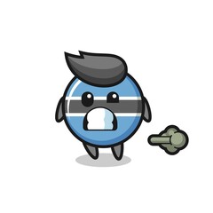 the illustration of the botswana flag badge cartoon doing fart