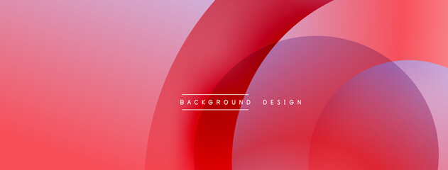 Abstract overlapping lines and circles geometric background with gradient colors