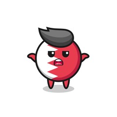 Obraz premium bahrain flag badge mascot character saying I do not know