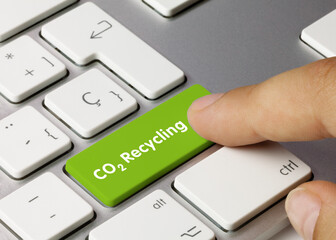 CO2 recycling - Inscription on Green Keyboard Key.