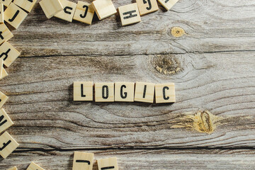 Logic Word Written In Wooden Cube
