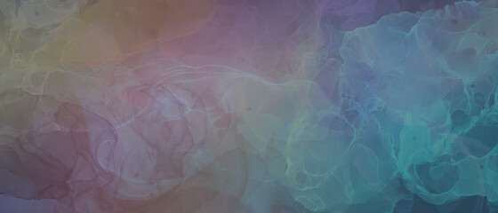 科学・テクノロジーのイメージイラスト背景（スモーキーな虹色）アルコールインクアート　モダン　煙　水