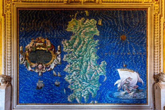 Map In A Corridor Of Vatican Museums