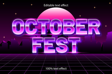 october fest editable text effect retro style - obrazy, fototapety, plakaty