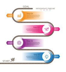 Presentation business infographic timeline with 4 step