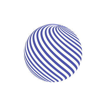 ball, sphere, globe, flat design isolated on white background