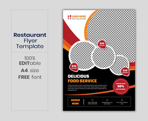 Set of restaurant menu and flyer design templates modern with colorful size A4 size. Vector illustrations for food and drink marketing material, ads, templates, cover design.