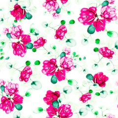 seamless background with flowers