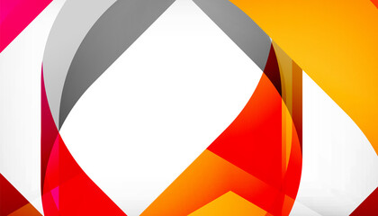 Obraz premium Abstract square shape with overlapping waves, minimal geometric background. Vector Illustration For Wallpaper, Banner, Background, Landing Page