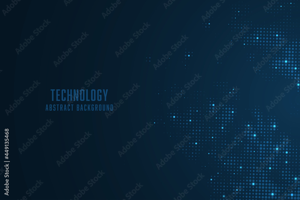 Poster vector abstract spectrum dark background. dots glow light.