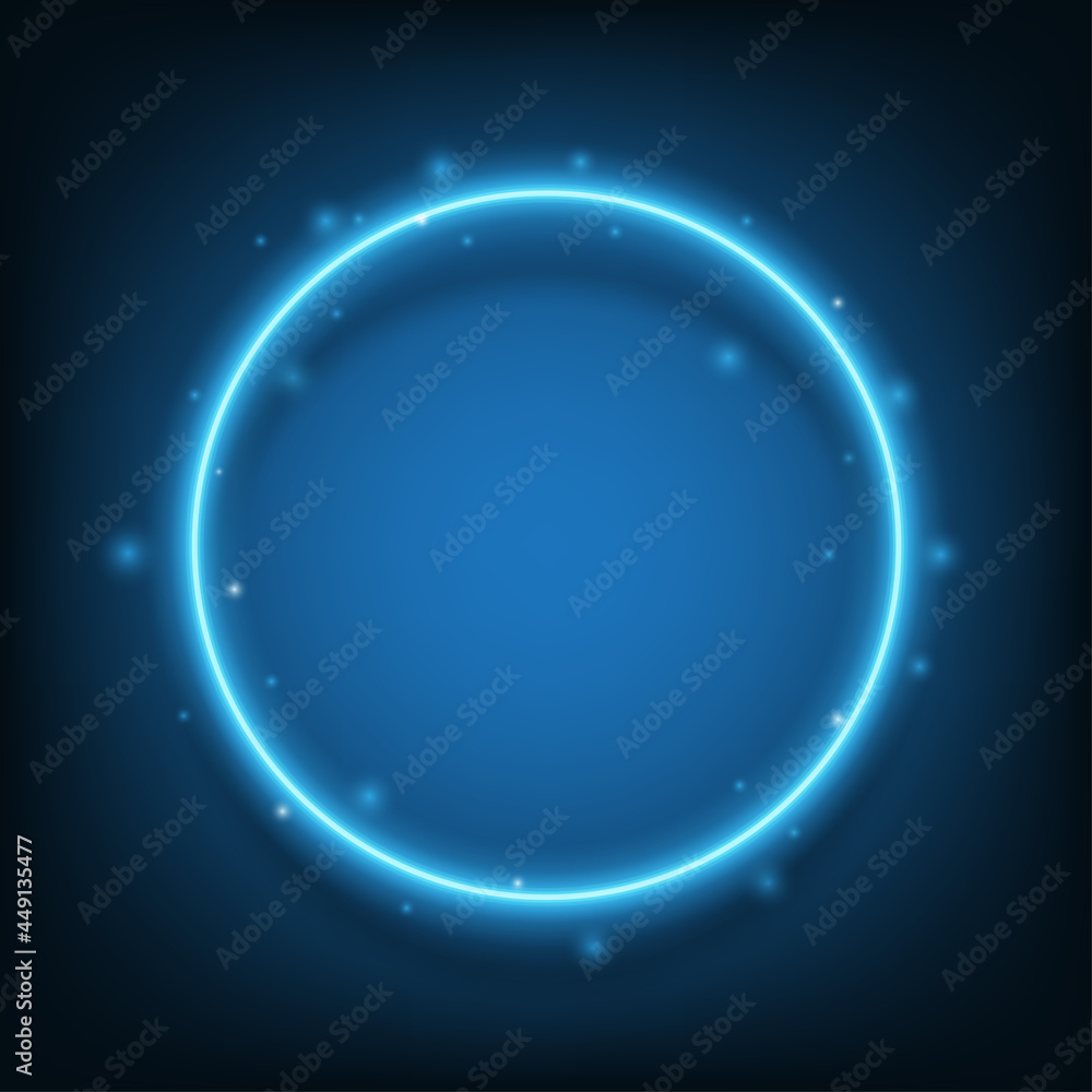Poster vector round shiny frame background. magic glowing circular star rays and beams of glitter.