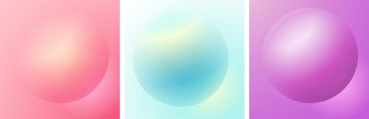 Gradient futuristic sphere. Pastel abstract background for fashion trend poster
