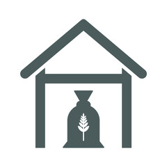 Harvest, warehouse icon. Gray vector graphics.