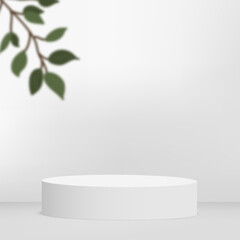 Abstract background with white color geometric 3d podiums. Vector illustration