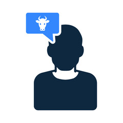 Farmer, idea, cattle message icon. Well organized and editable Vector.