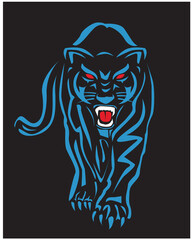 Panther illustration. 
panther logo ,art, icon , symbol,
panther  line art colours vector. graphic vector.