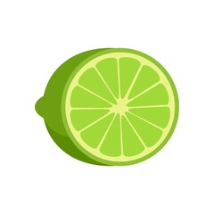 Cutted fresh lime icon flat isolated vector