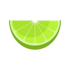 Fresh cutted lime icon flat isolated vector
