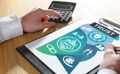 Trust concept on a clipboard