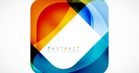 Minimal background. Abstract square shape with round corners created with wavy forms. Vector Illustration For Wallpaper, Banner, Background, Landing Page
